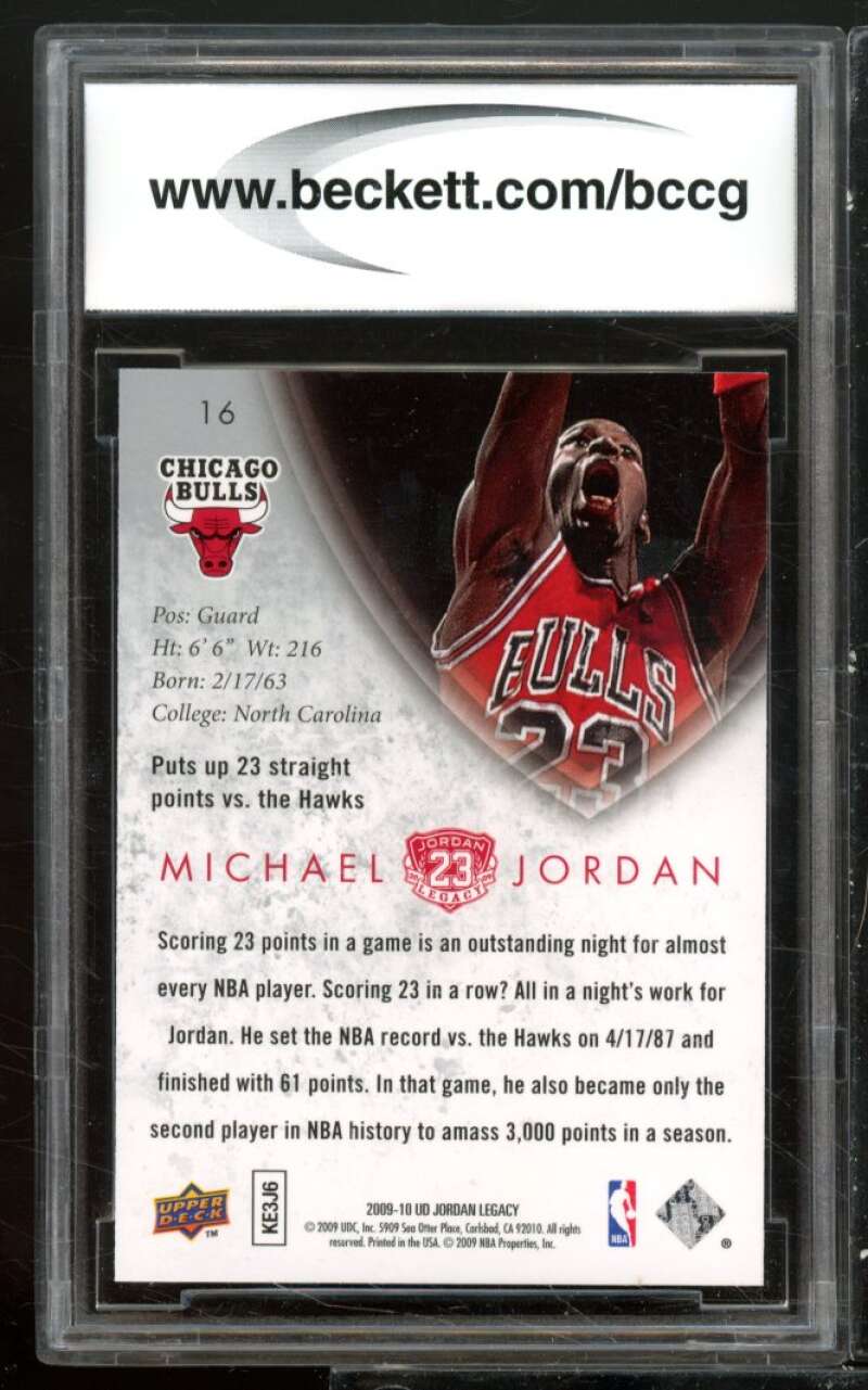 Michael Jordan Card 2009-10 Upper Deck MJ Legacy Collection Gold #16 BGS BCCG 10 Image 2