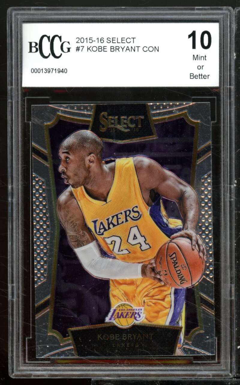 Kobe Bryant Card 2015-16 Select #7 BGS BCCG 10 Image 1