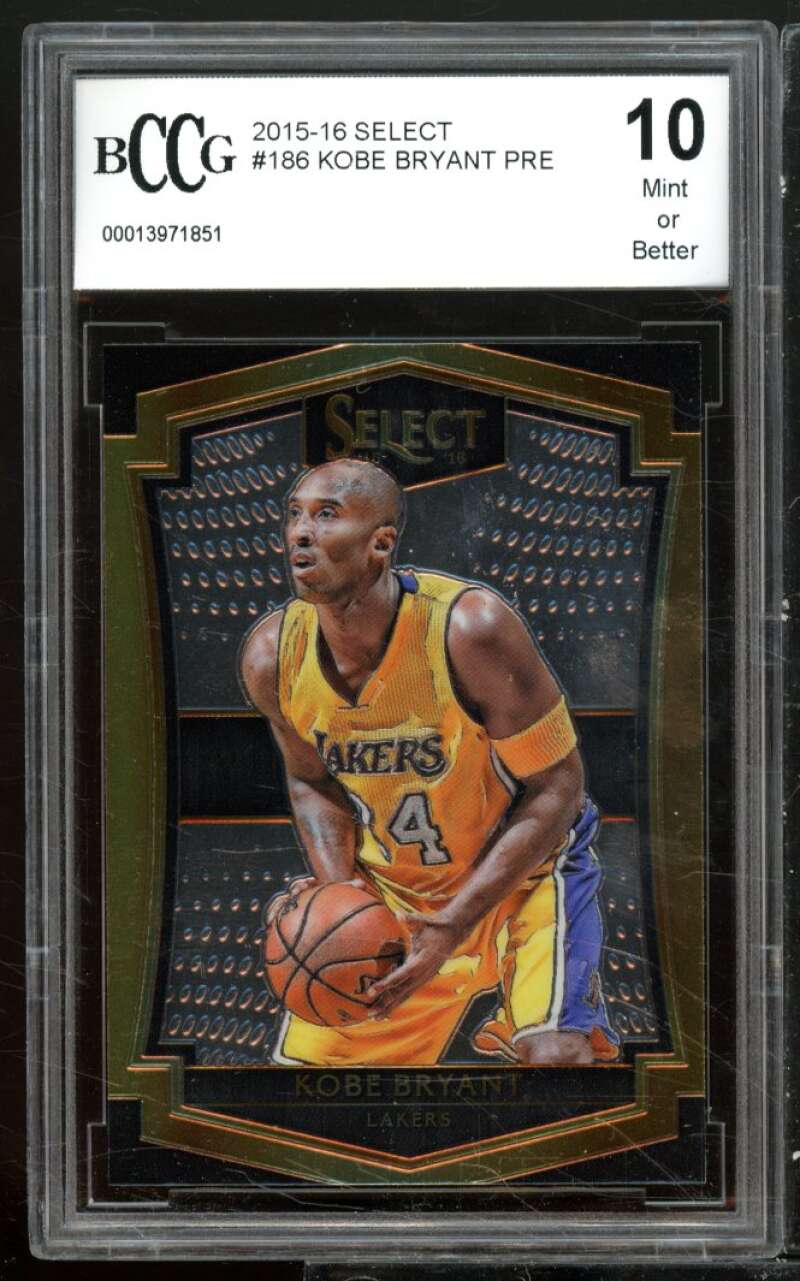 Kobe Bryant Card 2015-16 Select #186 BGS BCCG 10 Image 1