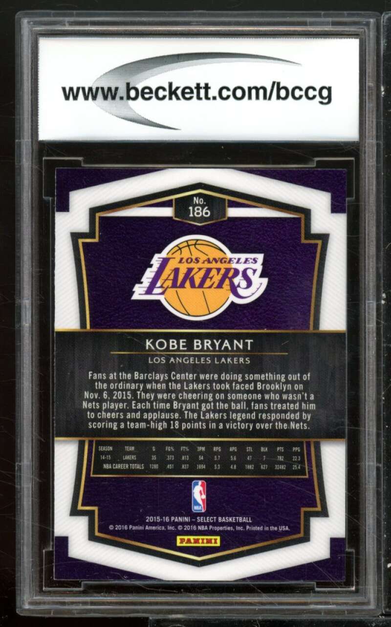 Kobe Bryant Card 2015-16 Select #186 BGS BCCG 10 Image 2