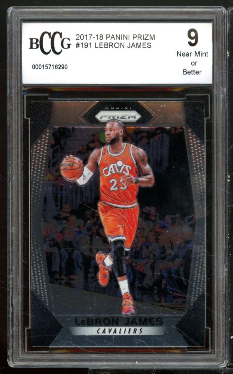 LeBron James Card 2017-18 Panini Prizm #191 BGS BCCG 9 Image 1