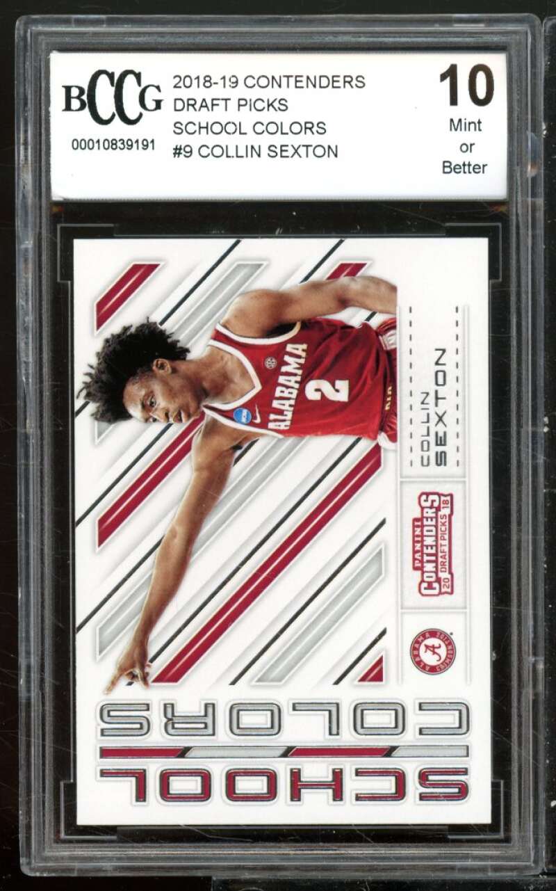 Collin Sexton Rookie Card 2018-19 Contenders DP School Colors #9 BGS BCCG 10 Image 1