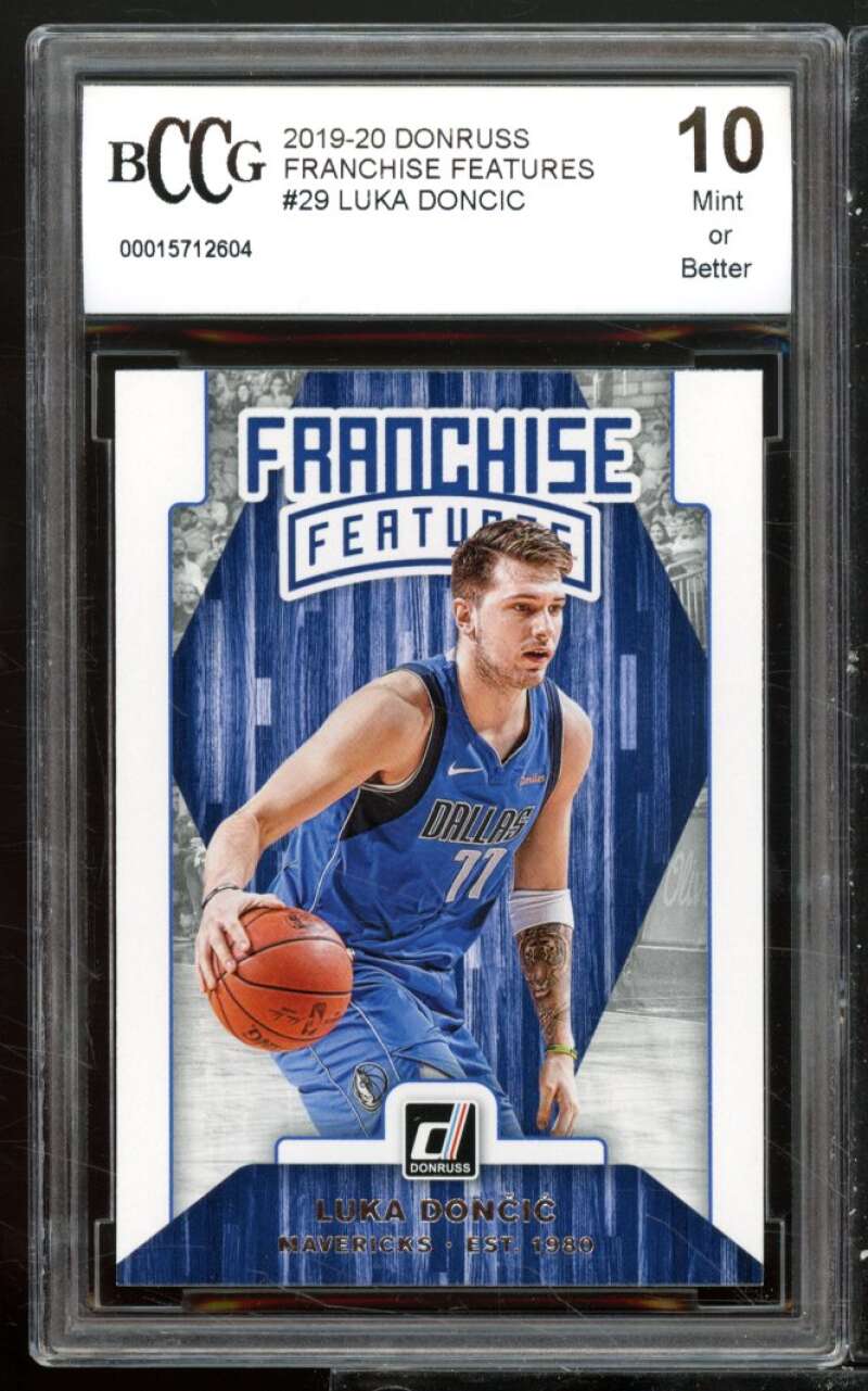 Luka Doncic Card 2019-20 Donruss Franchise Features #29 BGS BCCG 10 Image 1