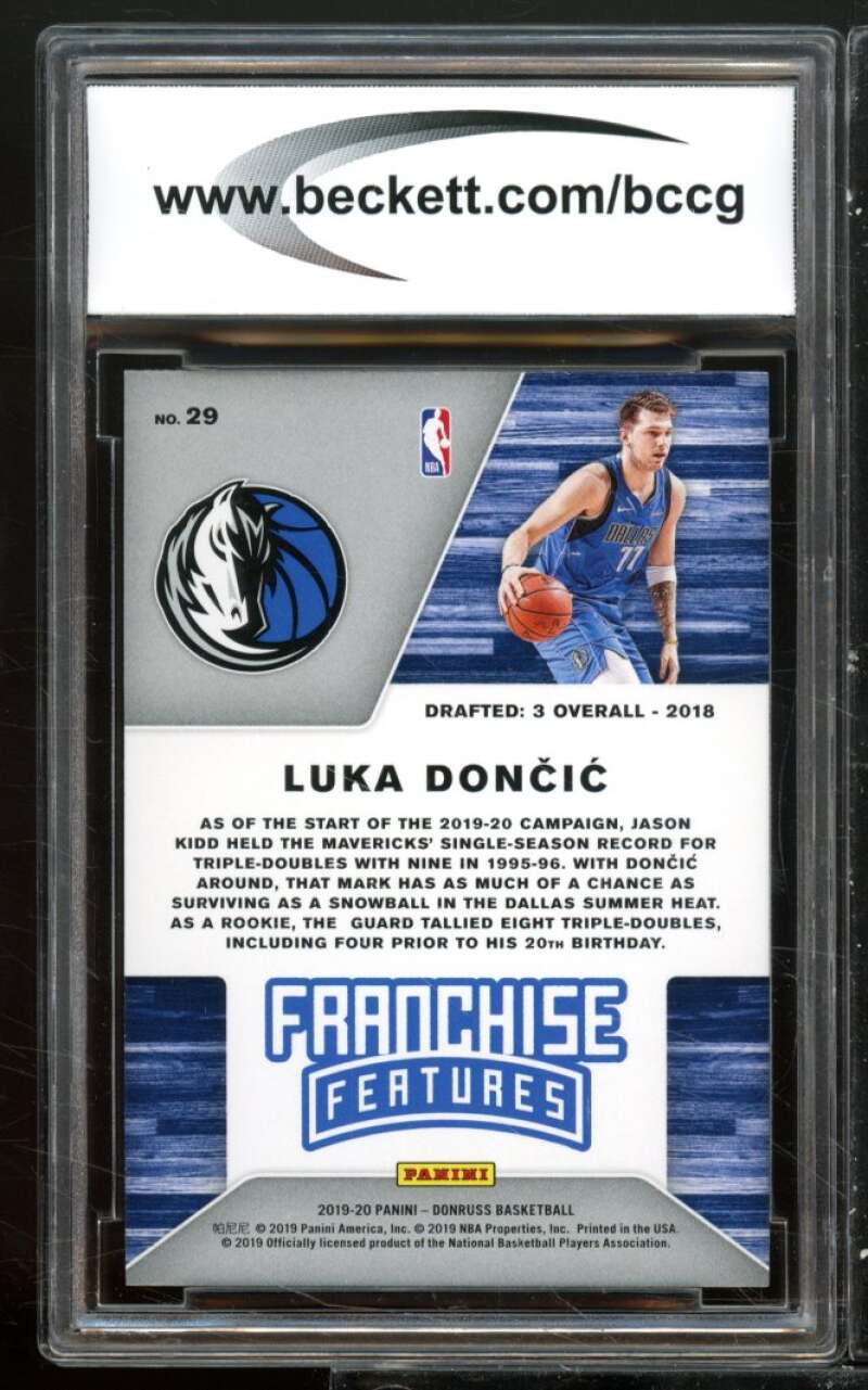 Luka Doncic Card 2019-20 Donruss Franchise Features #29 BGS BCCG 10 Image 2