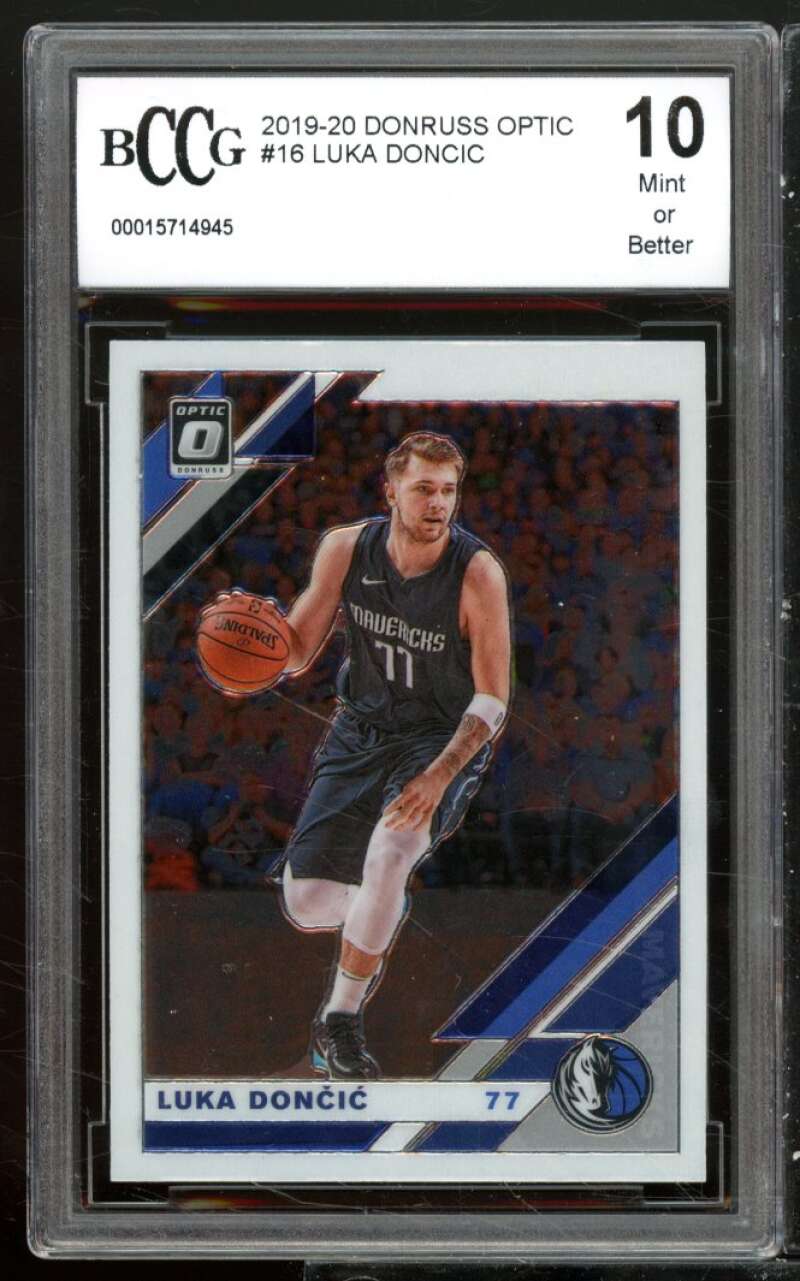 Luka Doncic Card 2019-20 Donruss Optic #16 BGS BCCG 10 Image 1