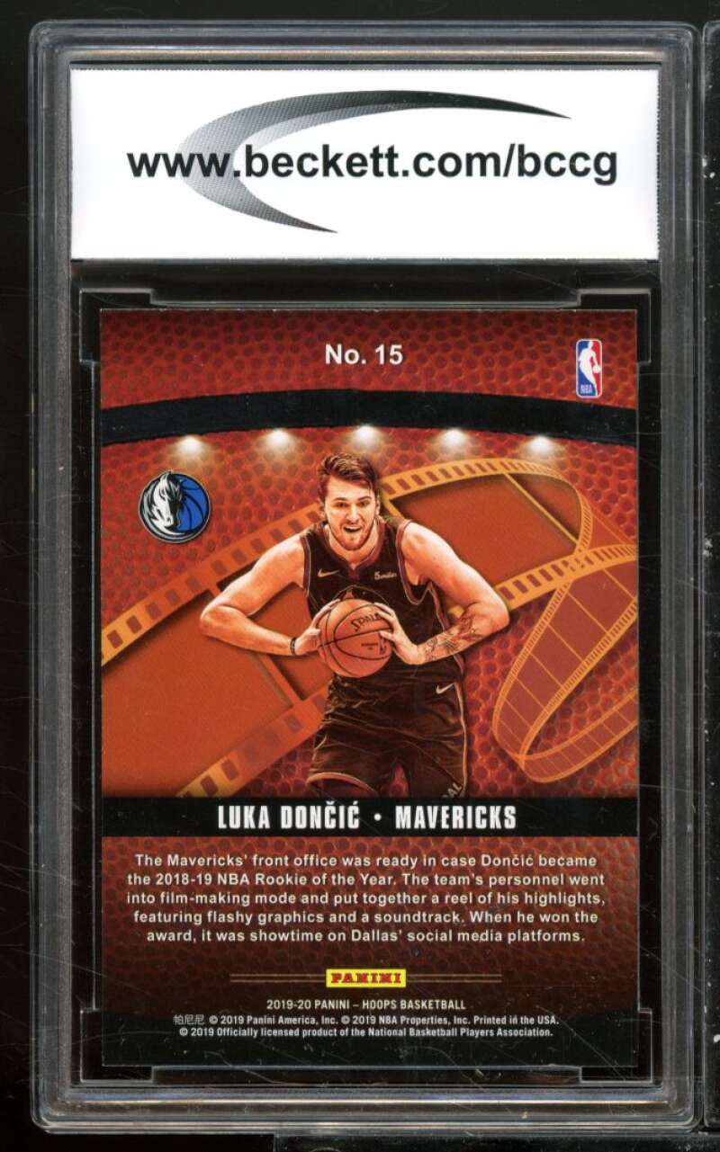 Luka Doncic Card 2019-20 Hoops Lights Camera Action Holo #15 BGS BCCG 10 Image 2