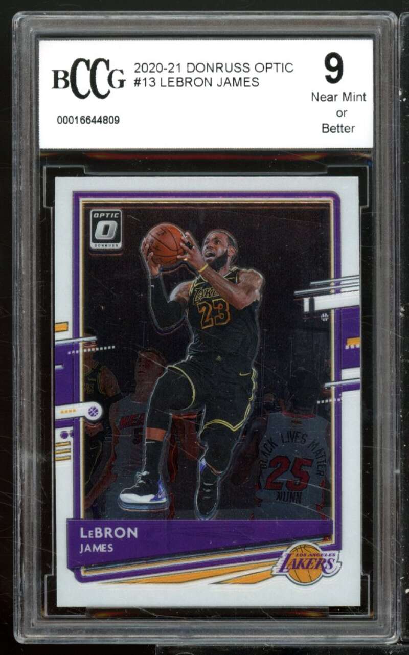 LeBron James Card 2020-21 Donruss Optic #13 BGS BCCG 9 Image 1