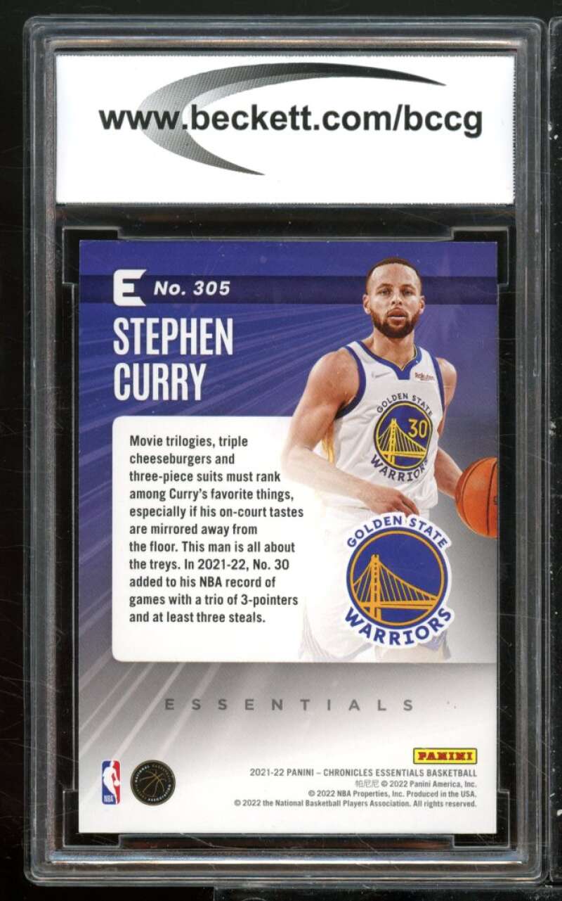 Stephen Curry 2021-22 Panini Chronicles Red Essentials #305 (1/149) BGS BCCG 10 Image 2