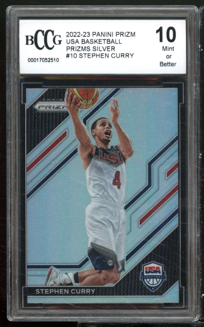 Stephen Curry 2022-23 Panini Prizm USA Basketball Prizms Silver #10 BGS BCCG 10 Image 1