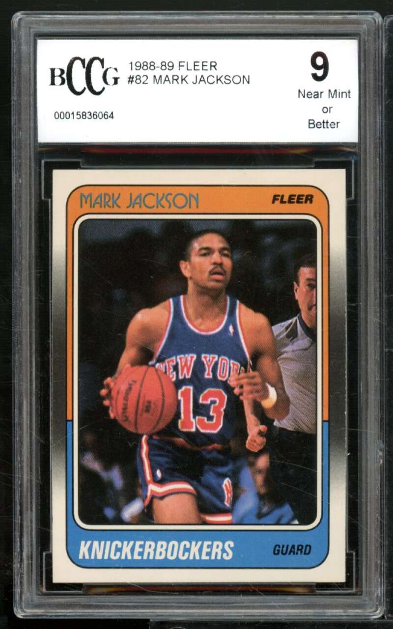 Mark Jackson Rookie Card 1988-89 Fleer #82 BGS BCCG 9 Image 1