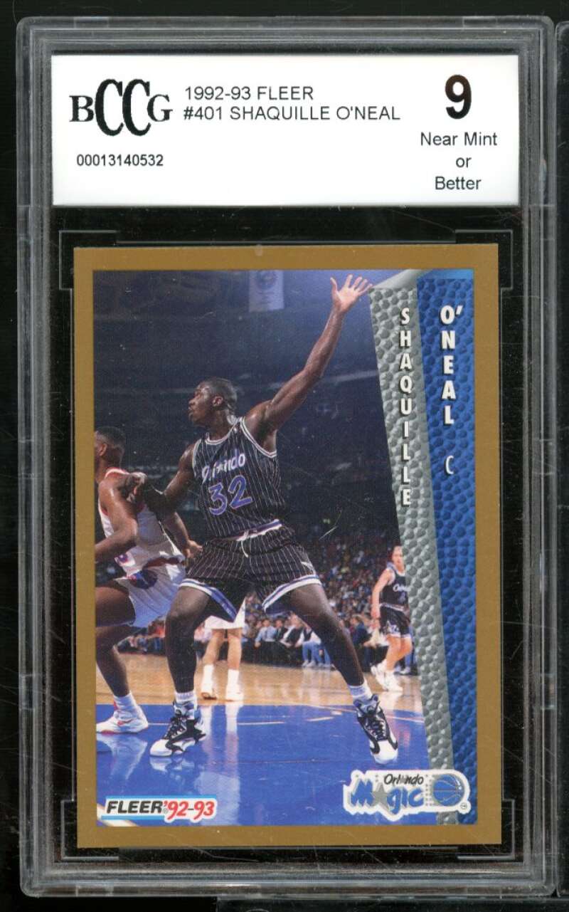 Shaquille O'Neal Rookie Card 1992-93 Fleer #401 BGS BCCG 9 Image 1