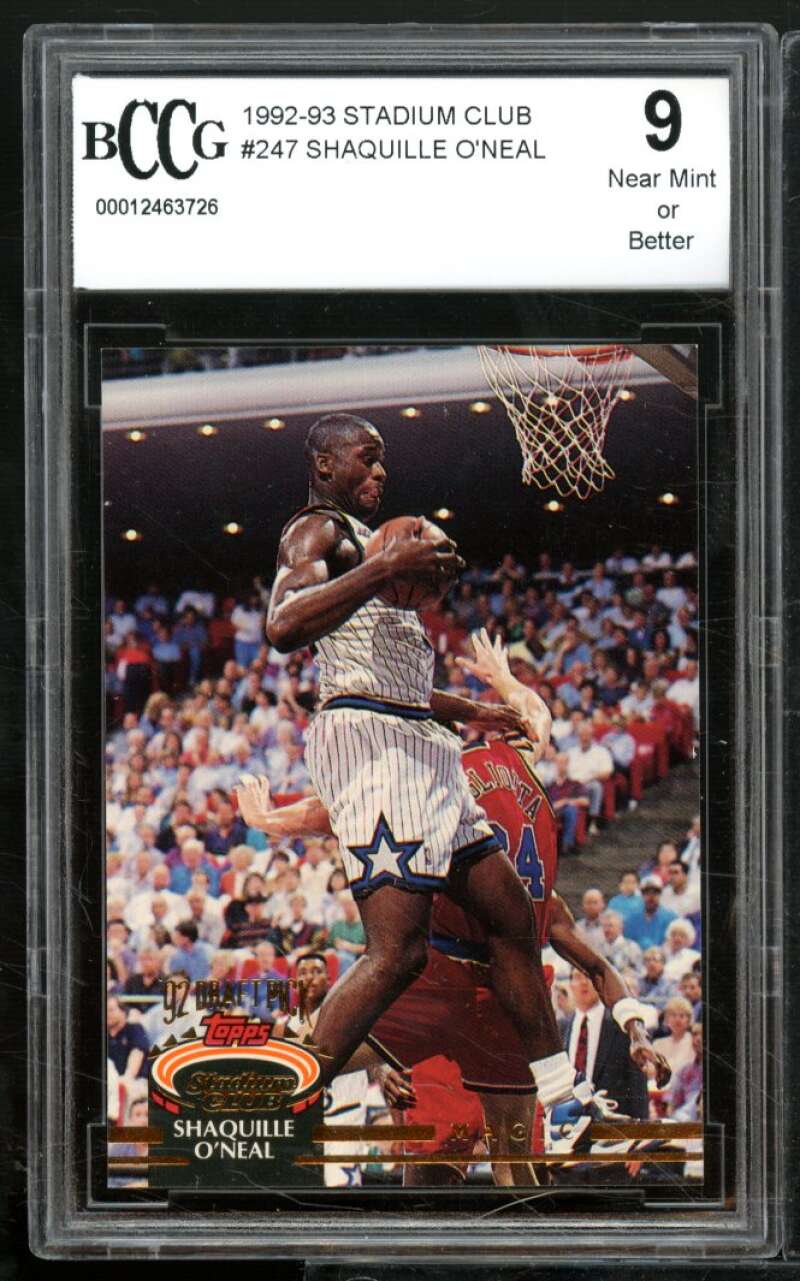 Shaquille O'Neal Rookie Card 1992-93 Stadium Club #247 BGS BCCG 9 Image 1