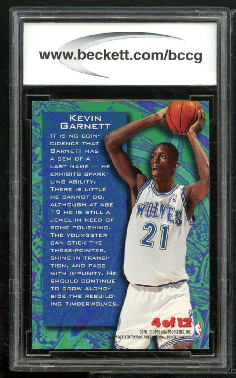 Kevin Garnett Rookie Card 1995-96 Metal Tempered Steel #4 BGS BCCG 9 Image 2