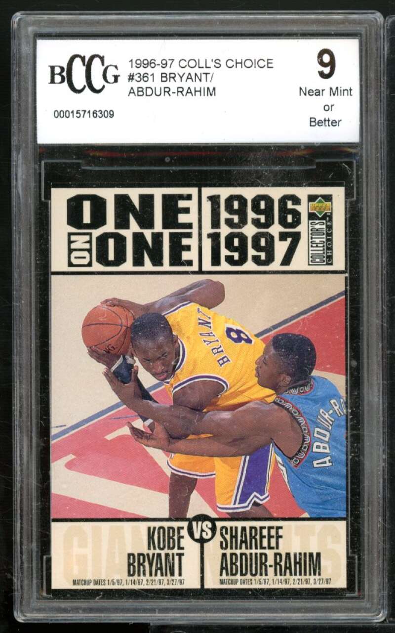 Kobe Bryant Shareef Abdur-Rahim Rookie Card 996-97 Collectors Choice BGS BCCG 9 Image 1