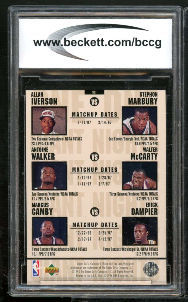 Kobe Bryant Shareef Abdur-Rahim Rookie Card 996-97 Collectors Choice BGS BCCG 9 Image 2