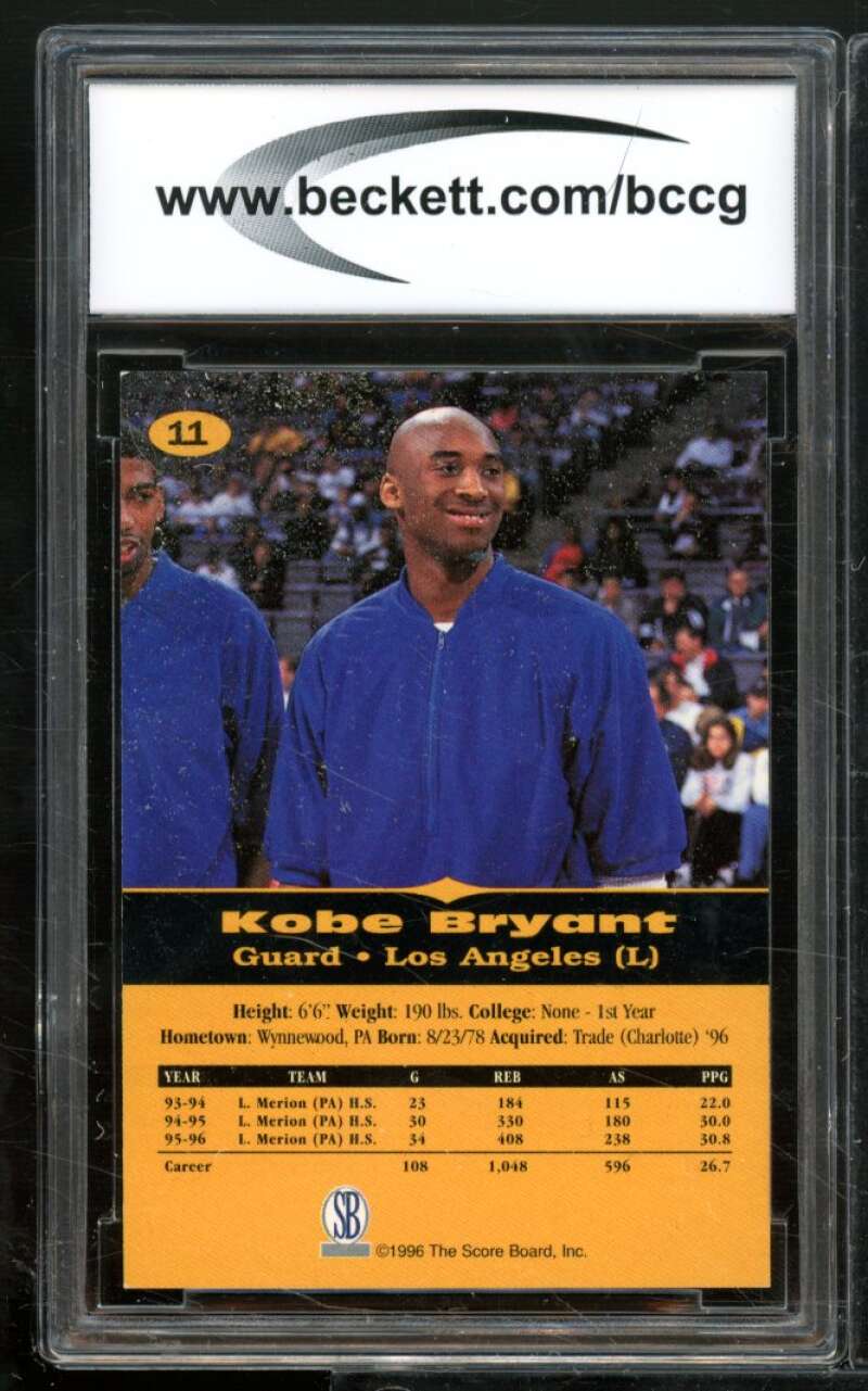 Kobe Bryant Rookie Card 1996-97 SB All Sport PPF #11 BGS BCCG 7 Image 2