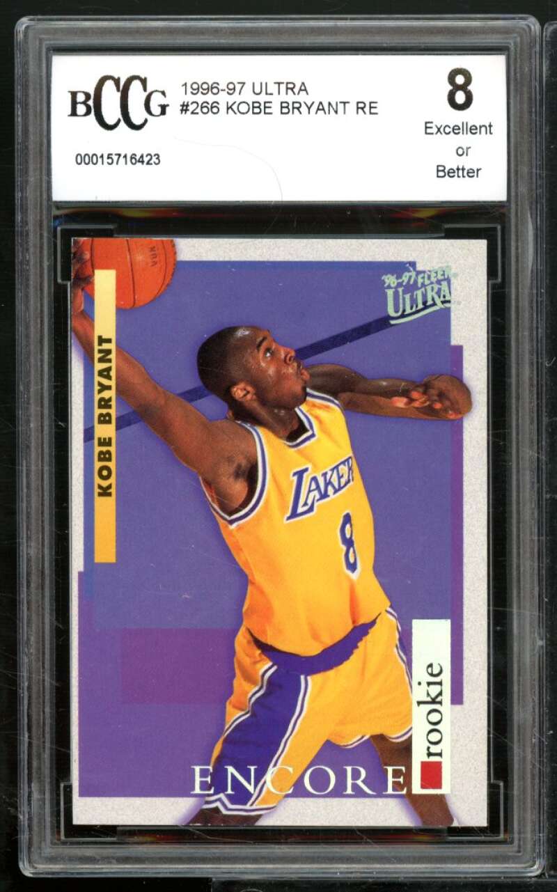 Kobe Bryant Rookie Card 1996-97 Ultra #266 BGS BCCG 8 Image 1