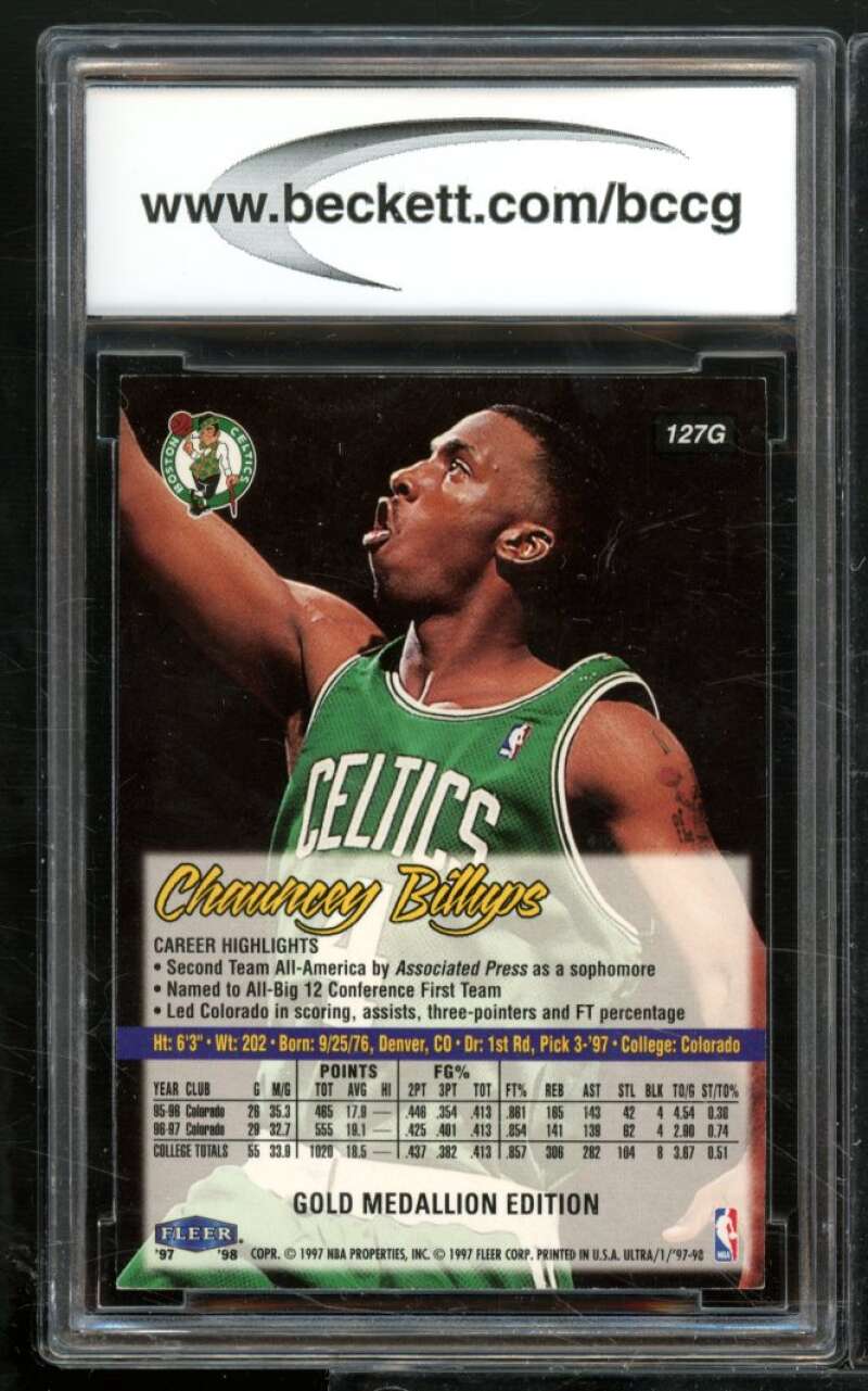 Chauncey Billups Rookie 1997-98 Ultra Gold Medallion Edition #127 BGS BCCG 9 Image 2