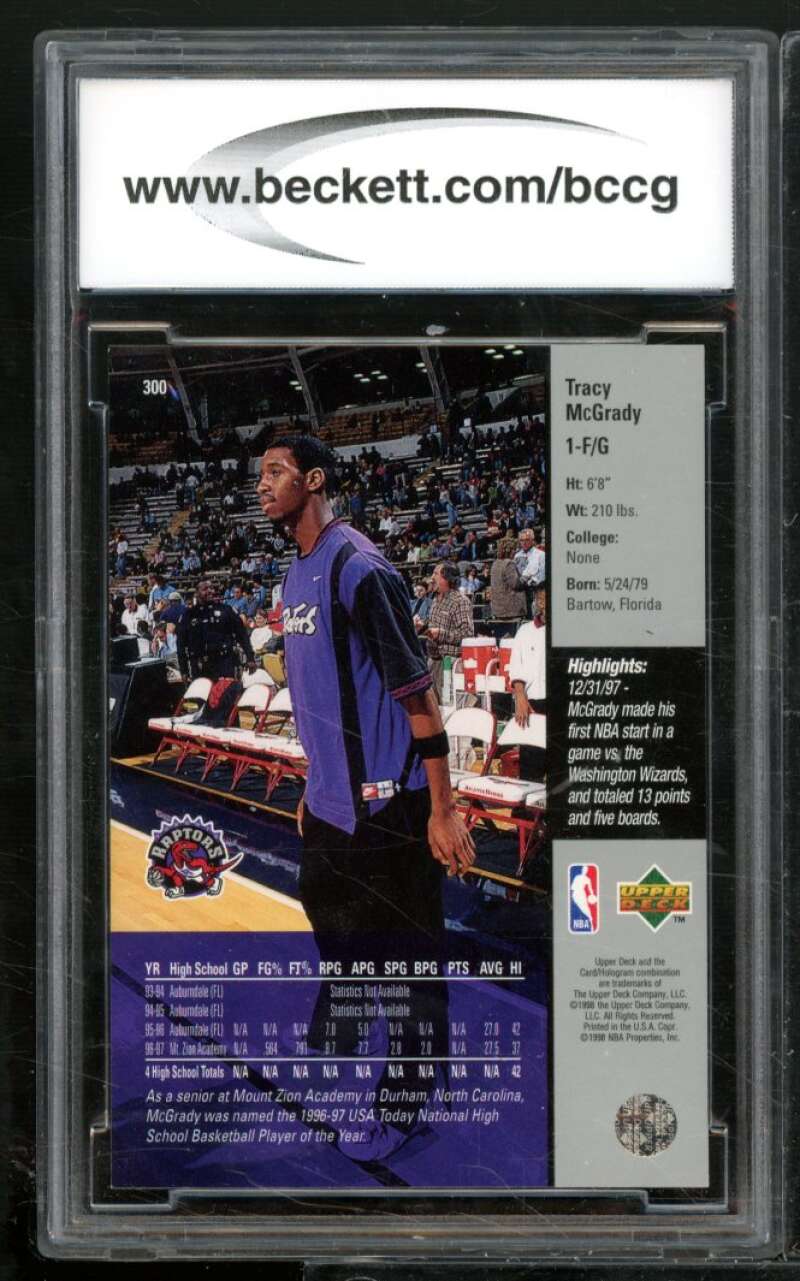 Tracy McGrady Rookie Card 1997-98 Upper Deck #300 BGS BCCG 10 Image 2