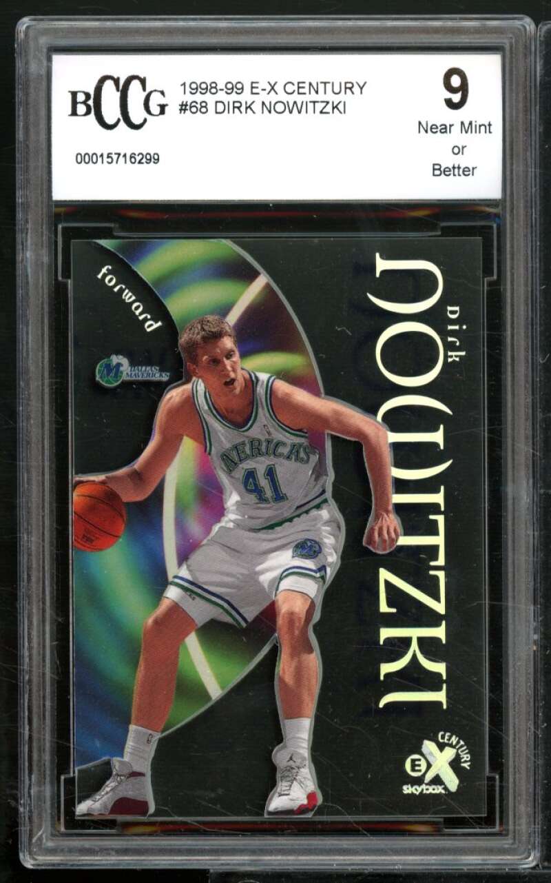 Dirk Nowitzki Rookie Card 1998-99 E-X Century #68 BGS BCCG 9 Image 1