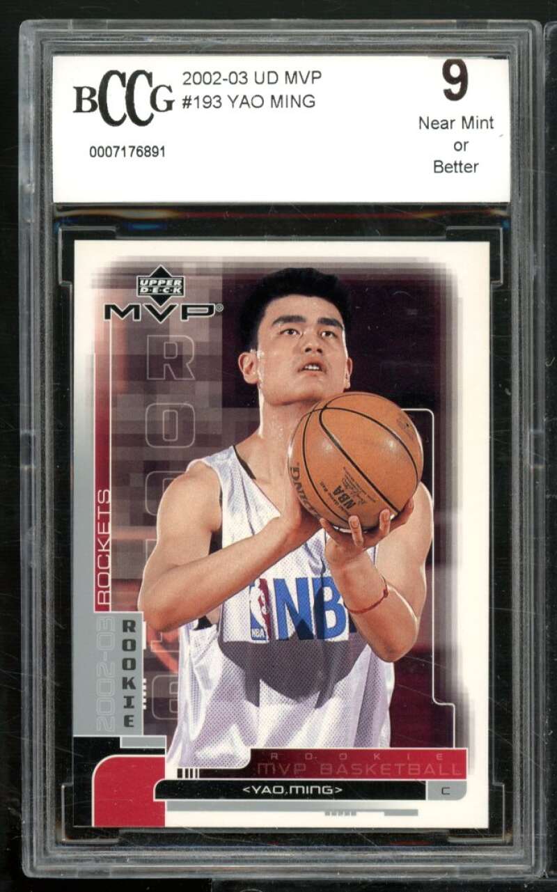 Yao Ming Card 2002-03 UD MVP #193 BGS BCCG 9 Image 1