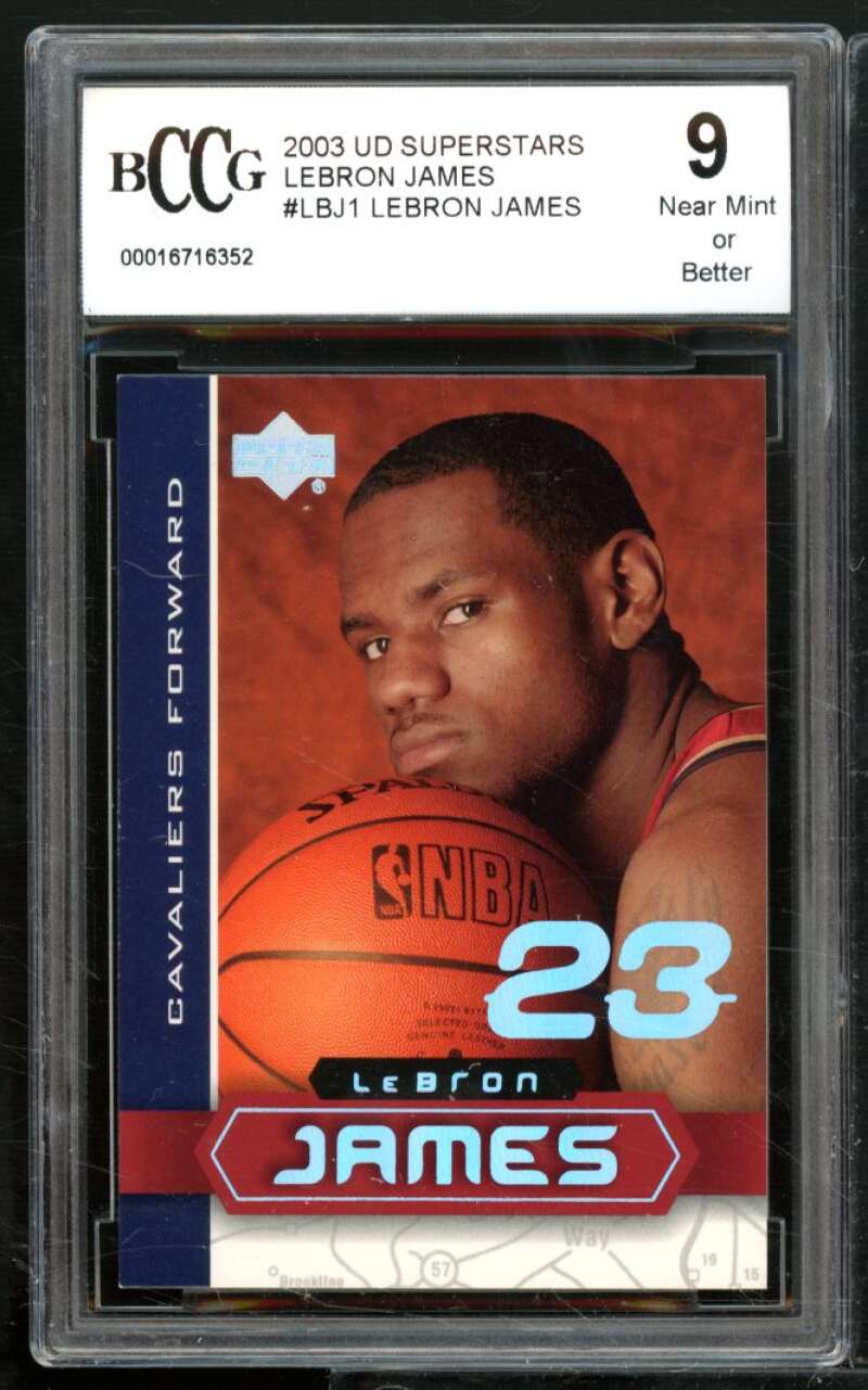 LeBron James Rookie Card 2003-04 UD Superstars #LBJ-1 BGS BCCG 9 Image 1