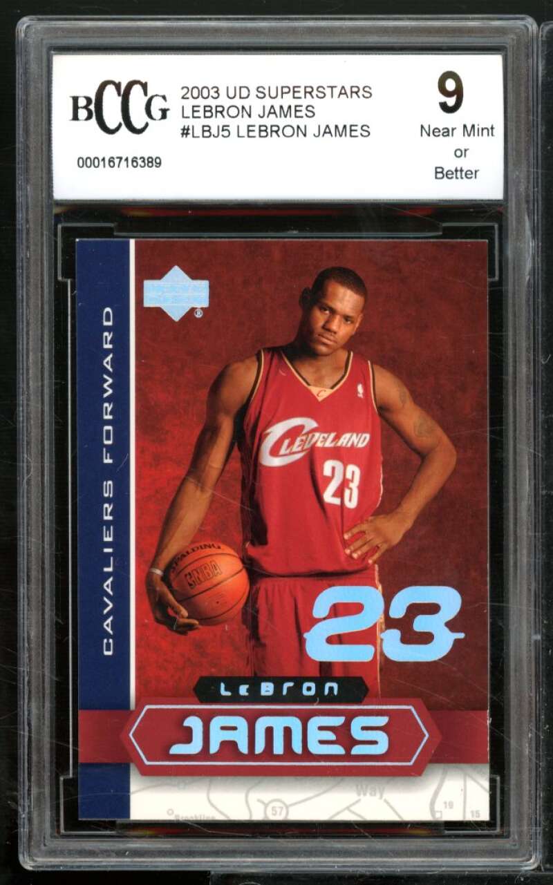 LeBron James Rookie Card 2003-04 UD Superstars #LBJ5 BGS BCCG 9 Image 1