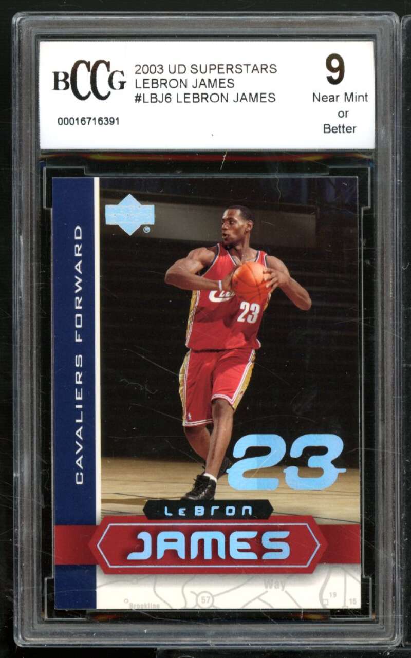 LeBron James Rookie Card 2003-04 UD Superstars #LBJ6 BGS BCCG 9 Image 1