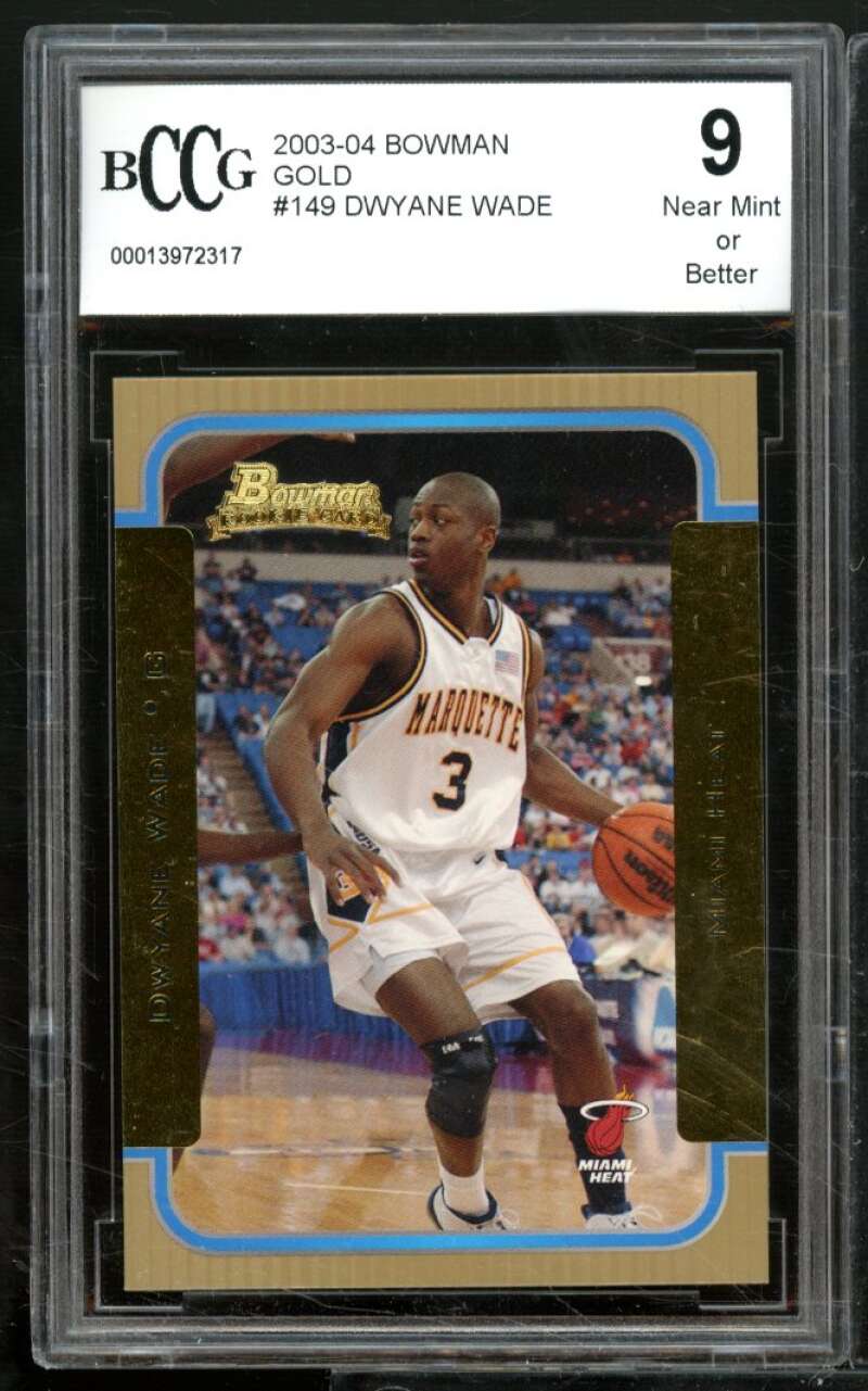 Dwyane Wade Rookie Card 2003-04 Bowman Gold #149 BGS BCCG 9 Image 1