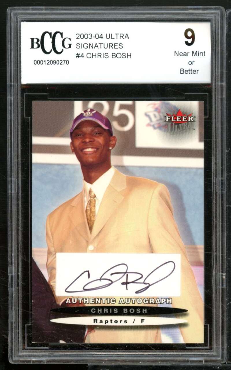 Chris Bosh Rookie Card 2003-04 Ultra Signatures #4 BGS BCCG 9 Image 1