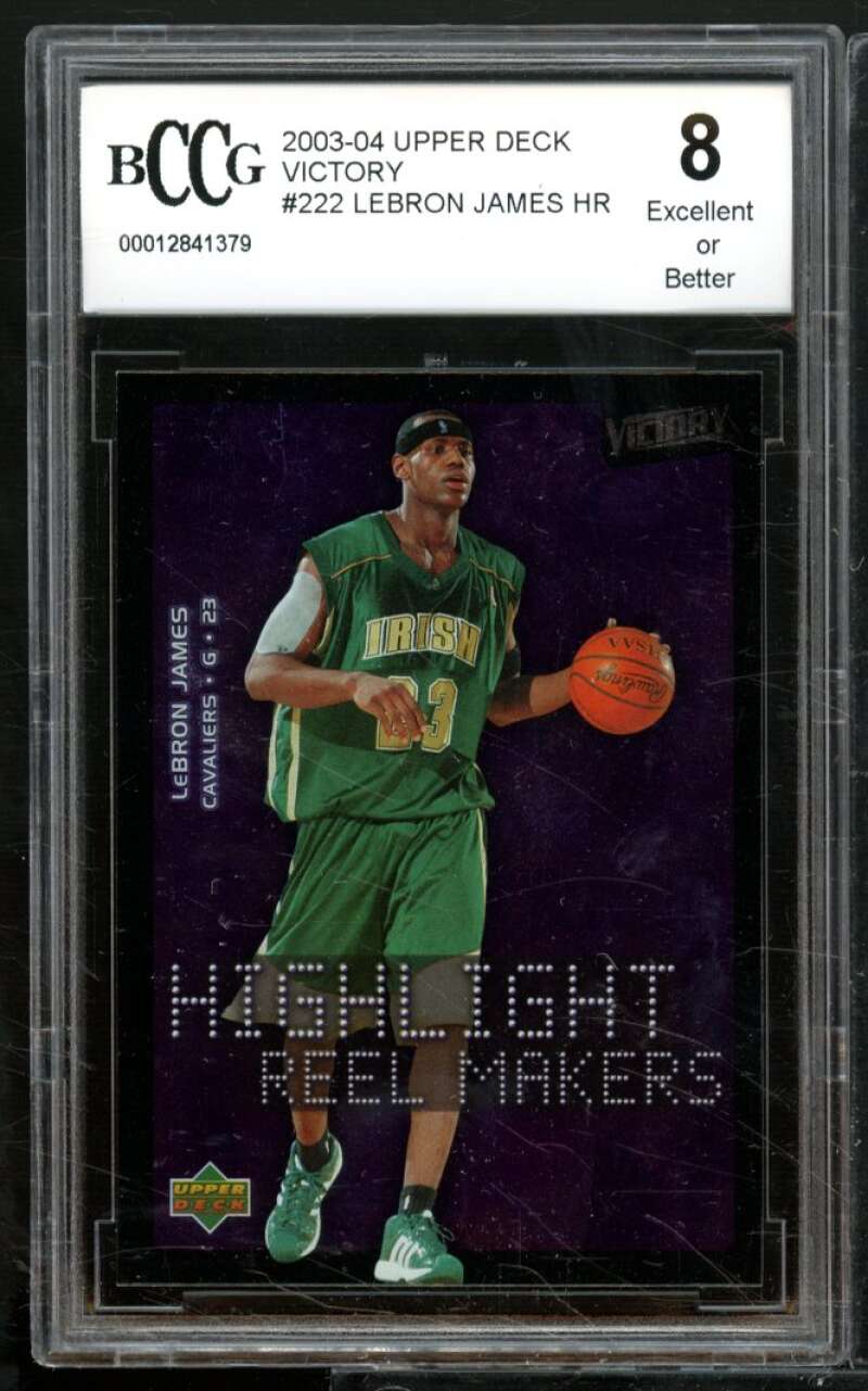 LeBron James Rookie Card 2003-04 Upper Deck Victory #222 BGS BCCG 8 Image 1