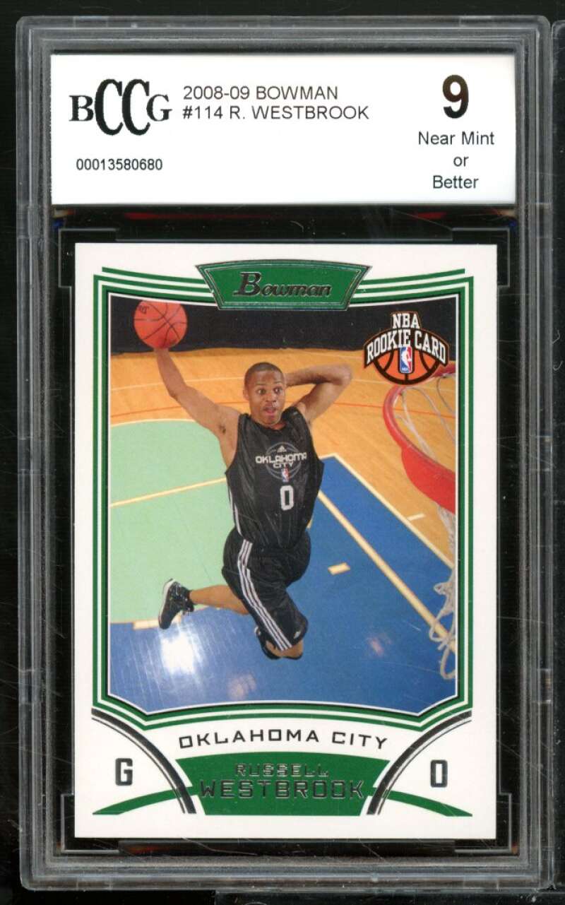 Russell Westbrook Rookie Card 2008-09 Bowman #114 BGS BCCG 9 Image 1