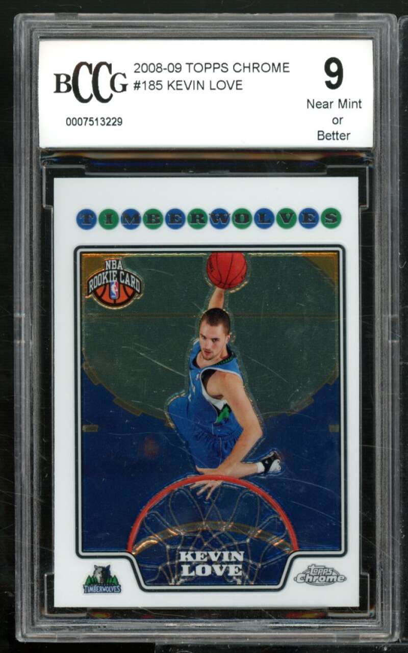 Kevin Love Rookie Card 2008-09 Topps Chrome #185 BGS BCCG 9 (read) Image 1