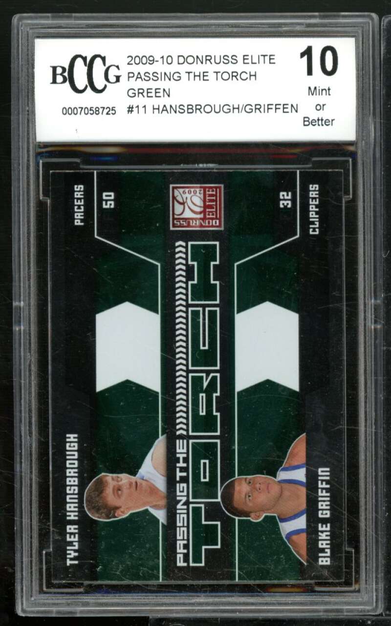 Blake Griffin Rookie 2009-10 Donruss Elite Passing Torch Green #11 BGS BCCG 10 Image 1