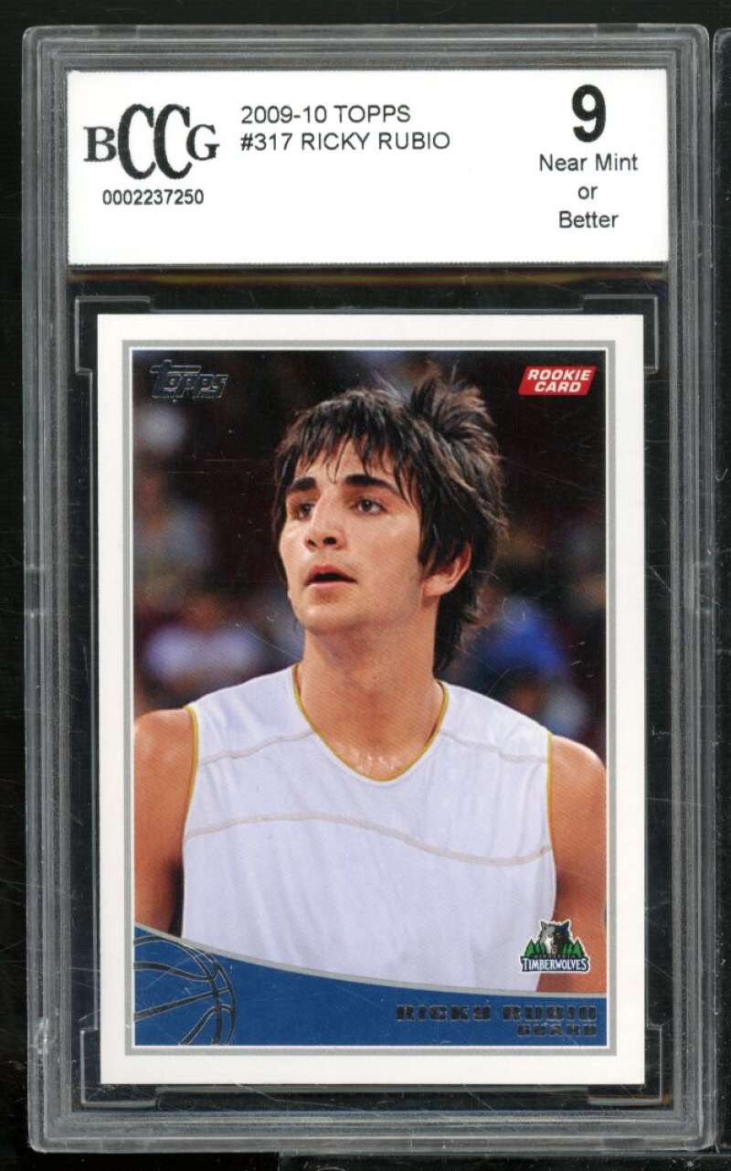 Ricky Rubio Rookie Card 2009-10 Topps #317 BGS BCCG 9 Image 1