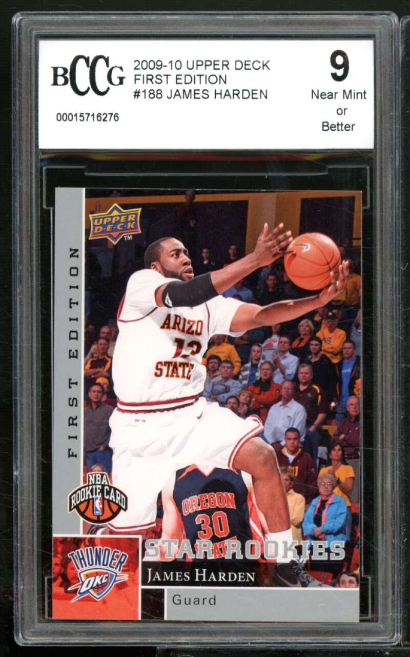 James Harden Rookie Card 2009-10 Upper Deck First Edition #188 BGS BCCG 9 Image 1