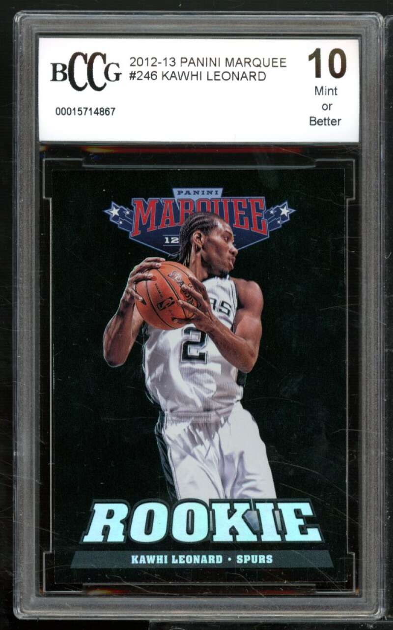 Kawhi Leonard Rookie Card 2012-13 Panini Marquee #246 BGS BCCG 10 Image 1