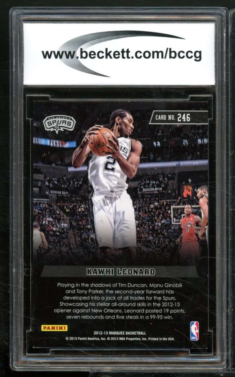 Kawhi Leonard Rookie Card 2012-13 Panini Marquee #246 BGS BCCG 10 Image 2