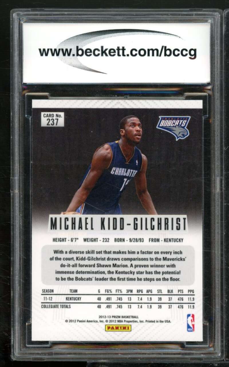 Michael Kidd-Gilchrist Rookie Card 2012-13 Panini Prizm #237 BGS BCCG 10 Image 2