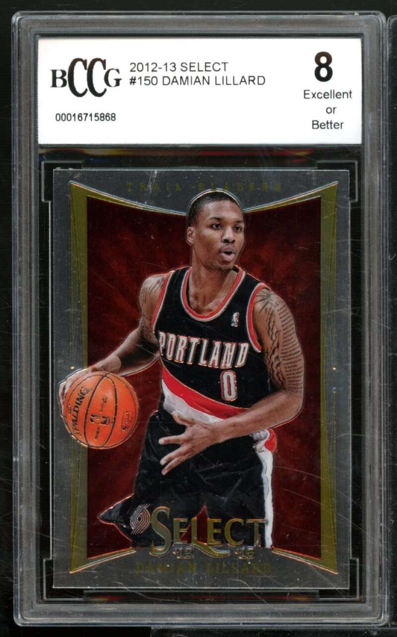 Damian Lillard Rookie Card 2012-13 Select #150 BGS BCCG 8 Image 1