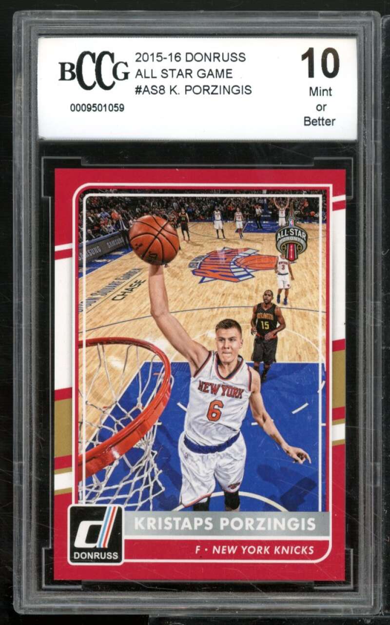 Kristaps Porzingis All-Star Game Card 2015-16 Donruss #AS8 BGS BCCG 10 Image 1