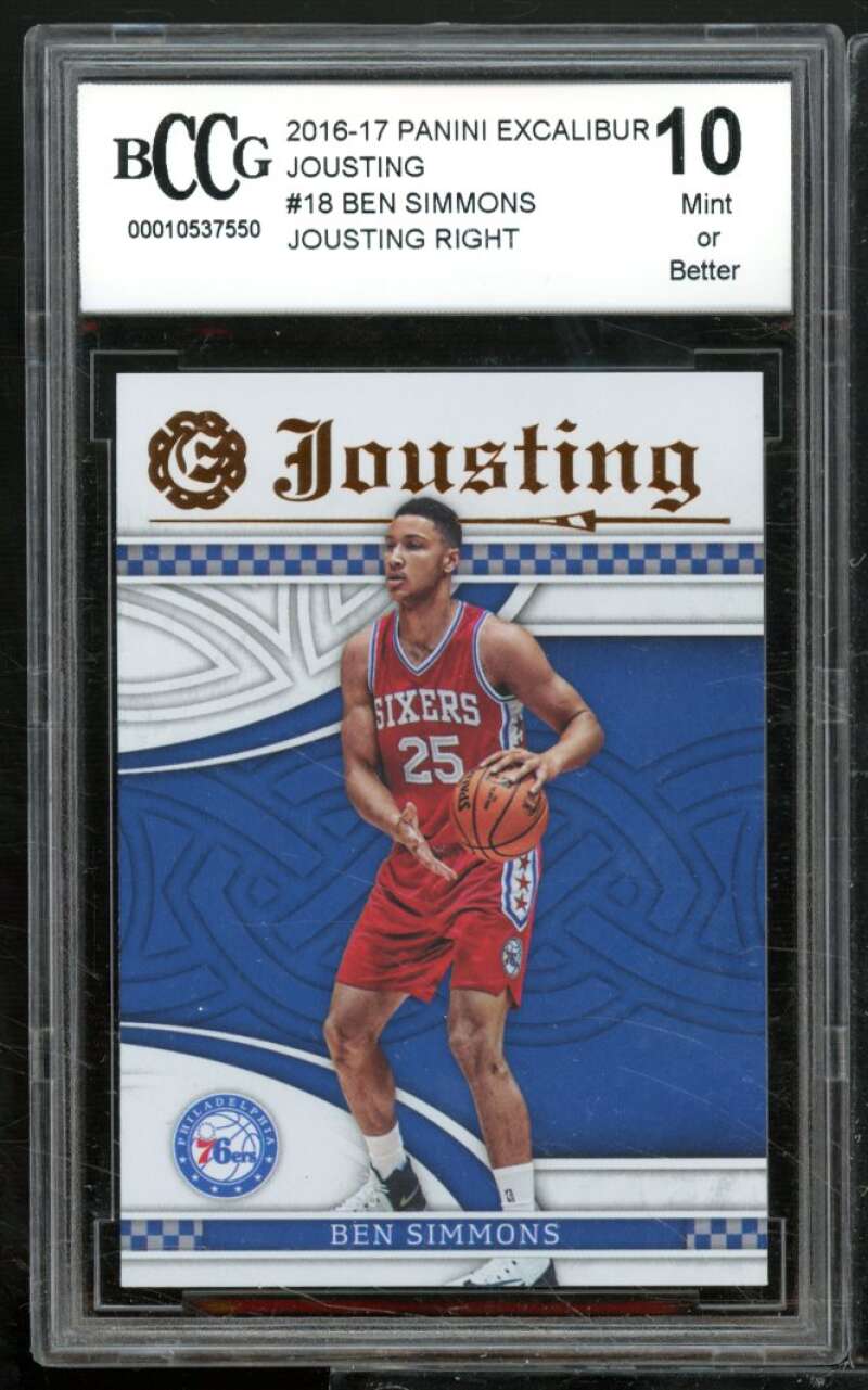 Ben Simmons Rookie Card 2016-17 Panini Excalibur Jousting #18 BGS BCCG 10 Image 1