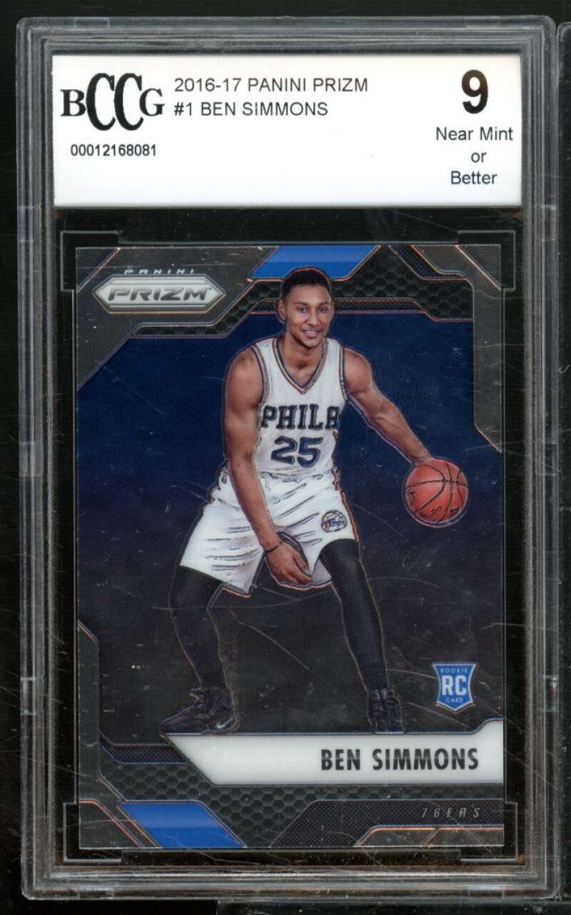 Ben Simmons Rookie Card 2016-17 Panini Prizm #1 BGS BCCG 9 Image 1