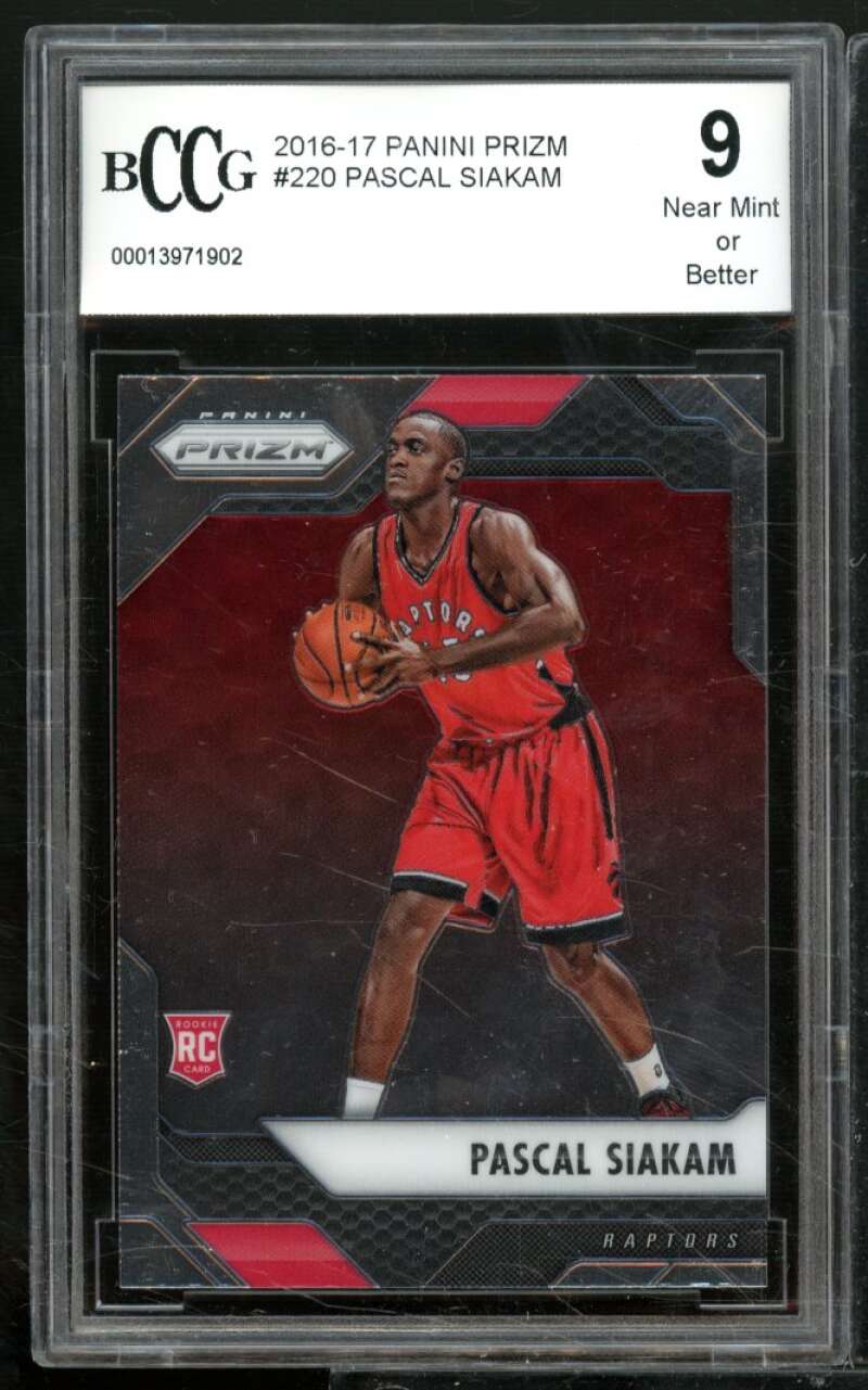 Pascal Siakam Rookie Card 2016-17 Panini Prizm #220 BGS BCCG 9 Image 1