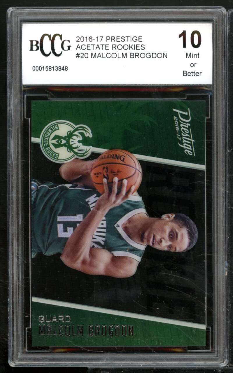 Malcolm Brogdon Rookie Card 2016-17 Prestige Acetate Rookies #20 BGS BCCG 10 Image 1