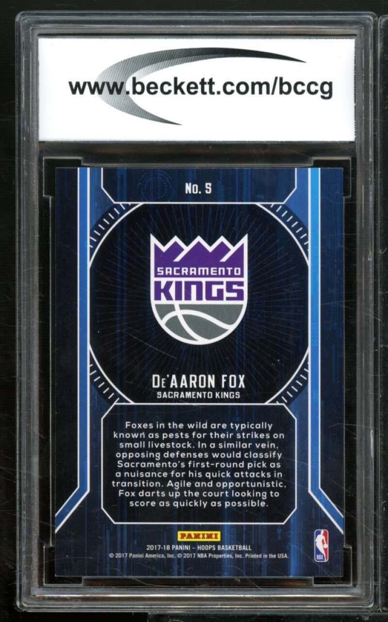 De'Aaron Fox Card 2017-18 Hoops Faces Of The Future #5 BGS BCCG 10 Image 2