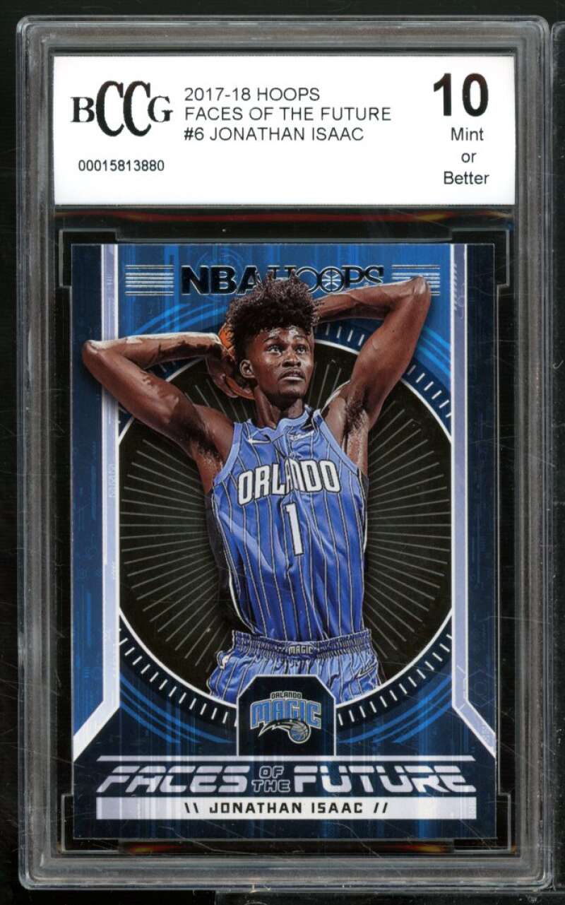 Jonathan Isaac Rookie Card 2017-18 Hoops Faces Of The Future #6 BGS BCCG 10 Image 1