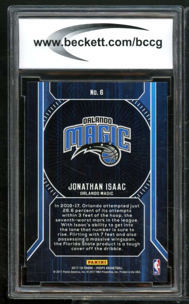 Jonathan Isaac Rookie Card 2017-18 Hoops Faces Of The Future #6 BGS BCCG 10 Image 2