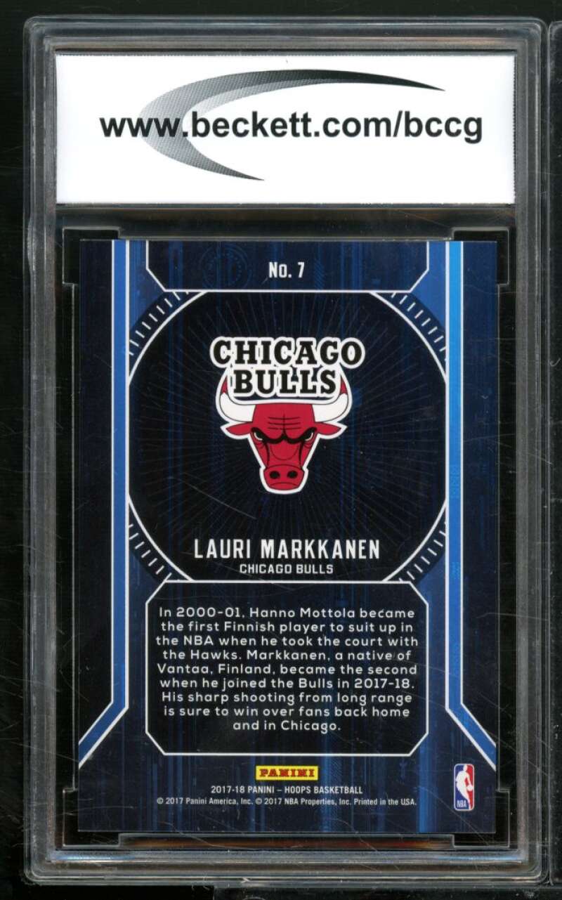 Lauri Markkanen Rookie Card 2017-18 Hoops Faces Of The Future #7 BGS BCCG 10 Image 2