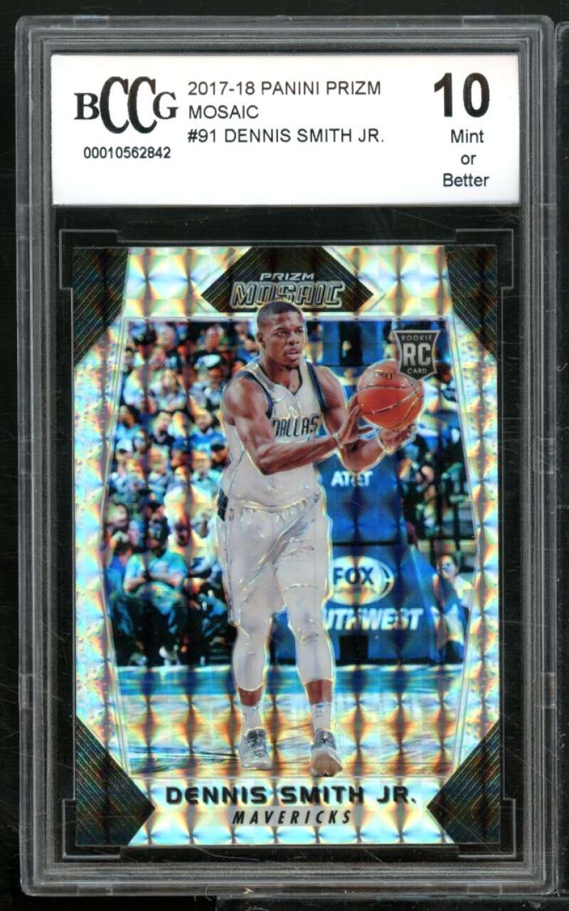 Dennis Smith Jr. Rookie Card 2017-18 Panini Prizm Mosaic #91 BGS BCCG 10 Image 1